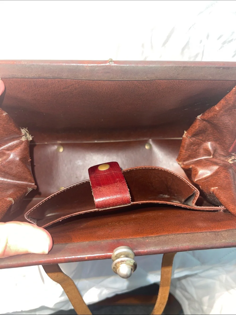 Vintage John Romaine Pocketbook purse Dr. Bag Tweed and Leather